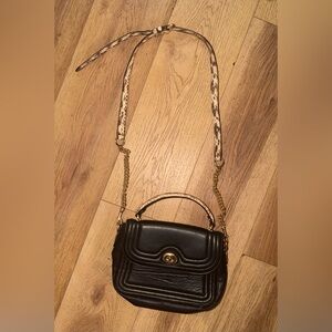 Coach Marie Top Handle Satchel With Snakeskin
